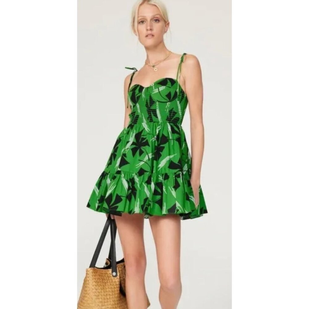 STAUD Landry Pinwheel Bustier Mini Dress-sz XS